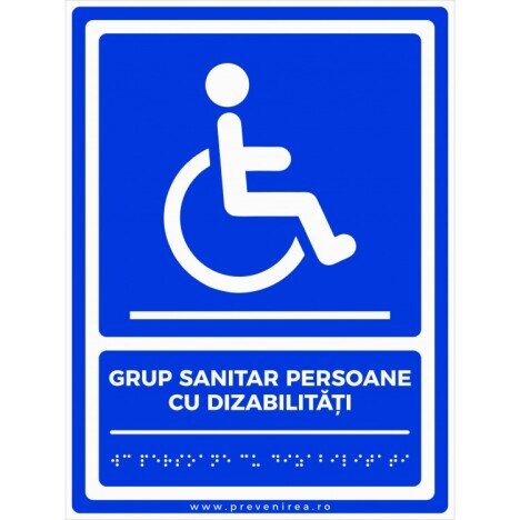 Placute braille GRUP SANITAR PERSOANE CU DIZABILITATI pentru nevazatori